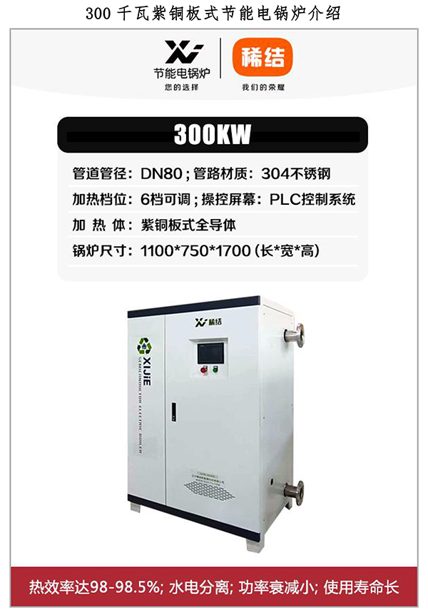 300kw紫銅板式電鍋爐